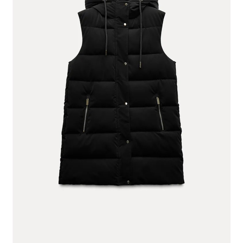 Zara Black Puffer Vest
